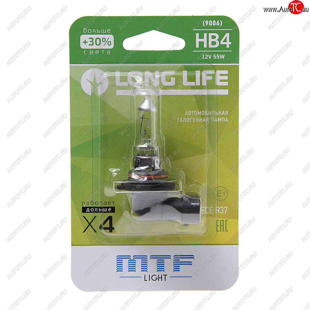 439 р. Лампа 12V HB4 55W P22d +30% блистер (1шт.) Long Life MTF MTF hll12b4b  с доставкой в г. Пермь