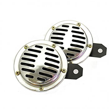 2 299 р. Сигнал звуковой 12V 290345Hz 115дБ d=55мм хром комплект 2шт. Premier FK FK hn-155  с доставкой в г. Пермь. Увеличить фотографию 1