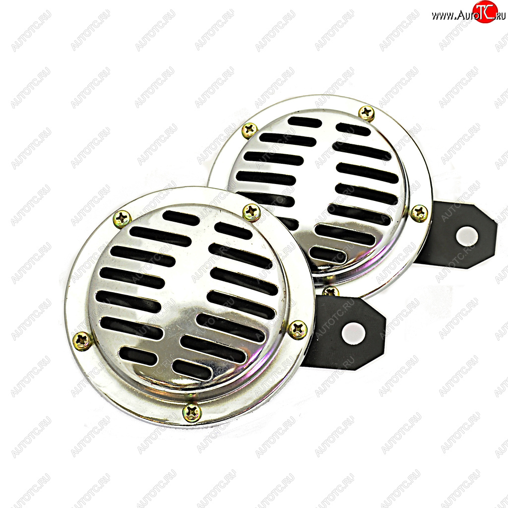 2 299 р. Сигнал звуковой 12V 290345Hz 115дБ d=55мм хром комплект 2шт. Premier FK FK hn-155  с доставкой в г. Пермь
