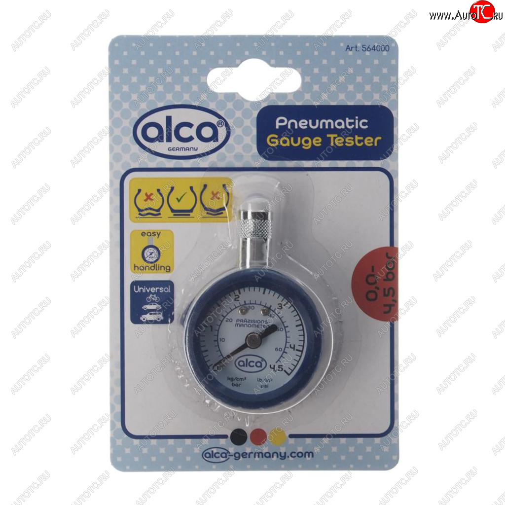 499 р. Манометр шинный механический 4.5атм. металл ALCA ALCA hnr-56400 ALCA hnr-56400  с доставкой в г. Пермь