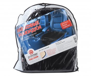 1 479 р. Накидка на сиденье мех искусственный без спинки черная 2шт. Antislip Seat PREMIER PREMIER hr10  с доставкой в г. Пермь. Увеличить фотографию 4