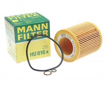 779 р. Фильтр масляный BMW 5 (E60),3 (E90),1 (E81),X3 (E83),X5 (E70),7 (E65),6 (E63) MANN MANN hu816x  с доставкой в г. Пермь. Увеличить фотографию 1