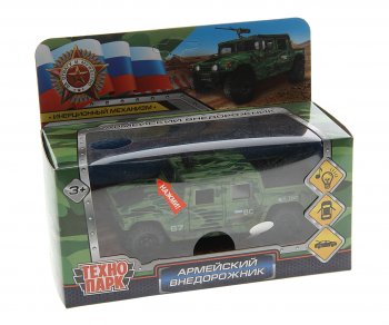 1 379 р. Модель автомобиля HUMMER H1 металлическая (свет, звук) ТЕХНОПАРК ТЕХНОПАРК humvepickup-12sl mil-gn  с доставкой в г. Пермь. Увеличить фотографию 1