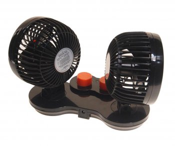 1 329 р. Вентилятор в салон 24V двойной на платформе оранжевый MITCHELL MITCHELL hx-t308e dc24v orange  с доставкой в г. Пермь. Увеличить фотографию 2