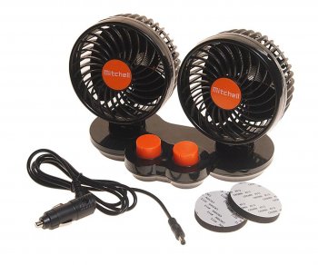 Вентилятор в салон 24V двойной на платформе оранжевый MITCHELL MITCHELL hx-t308e dc24v orange
