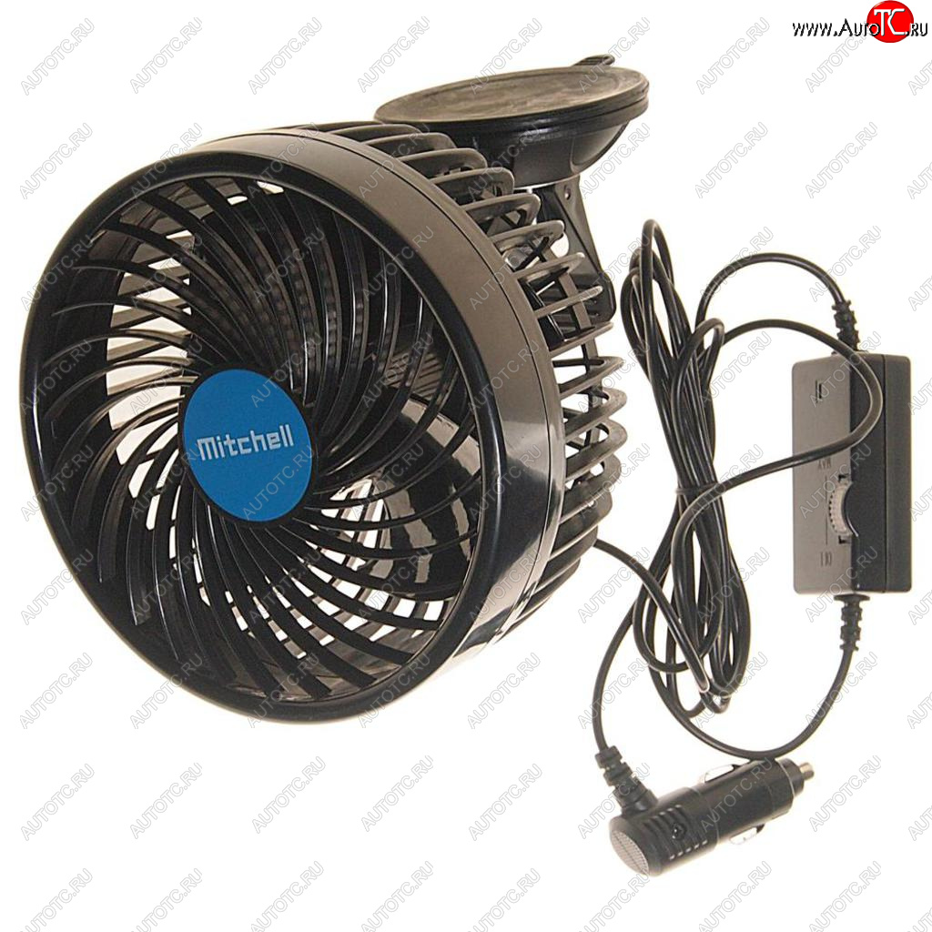 1 489 р. Вентилятор в салон 12V на присоске синий MITCHELL MITCHELL hx-t703e dc12v blue  с доставкой в г. Пермь
