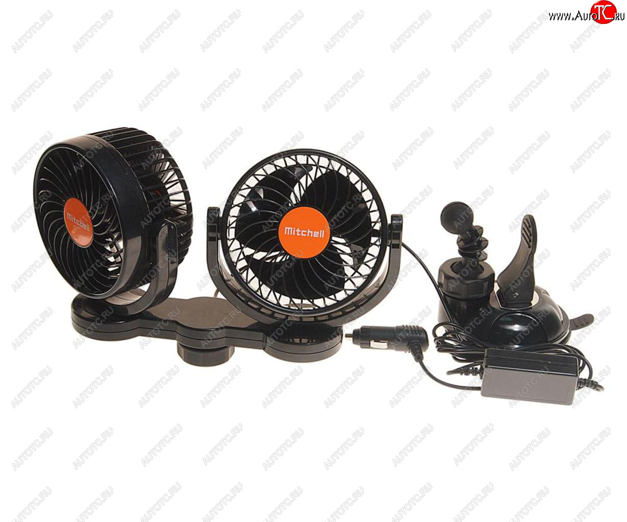 2 189 р. Вентилятор в салон 24V двойной на присоске оранжевый MITCHELL MITCHELL hx-t708e dc24v orange  с доставкой в г. Пермь