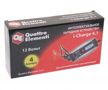 3 099 р. Устройство зарядное 6-12V 4А 55Ач QUATTRO ELEMENTI QUATTRO ELEMENTI i-charge 4.1  с доставкой в г. Пермь. Увеличить фотографию 2