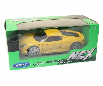 2 679 р. Модель автомобиля PORSCHE 918 Spyder металлическая (1:24) WELLY WELLY item no.24055w  с доставкой в г. Пермь. Увеличить фотографию 1