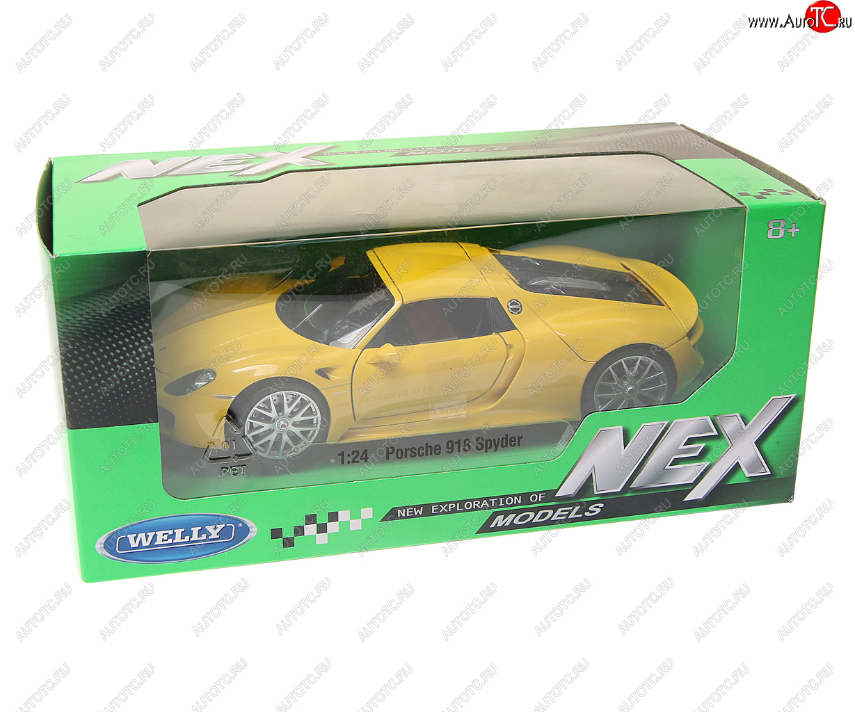 2 679 р. Модель автомобиля PORSCHE 918 Spyder металлическая (1:24) WELLY WELLY item no.24055w  с доставкой в г. Пермь
