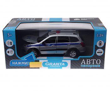 3 499 р. Модель автомобиля ЛАДА Granta Cross (полиция) металлическая (1:24) АВТОПАНОРАМА АВТОПАНОРАМА jb1251202  с доставкой в г. Пермь. Увеличить фотографию 2