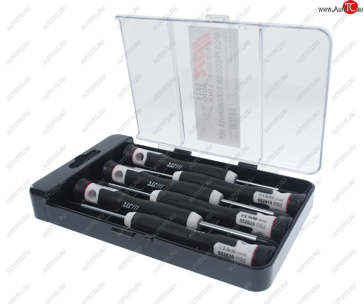 1 839 р. Набор отверток прецизионных PH00/0/1 SL1.5/2.5/3 L=150мм 6 предметов JTC JTC TOOLS CO., LTD jtc-5526 JTC TOOLS CO., LTD jtc-5526  с доставкой в г. Пермь