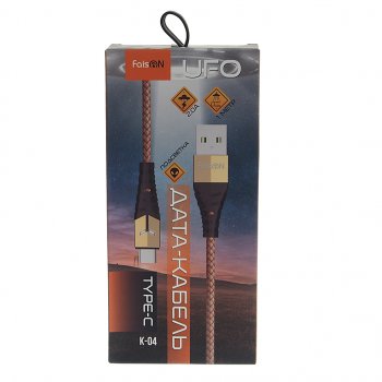 210 р. Кабель USB Type C 1м FAISON FAISON k-04 ufo gold  с доставкой в г. Пермь. Увеличить фотографию 2