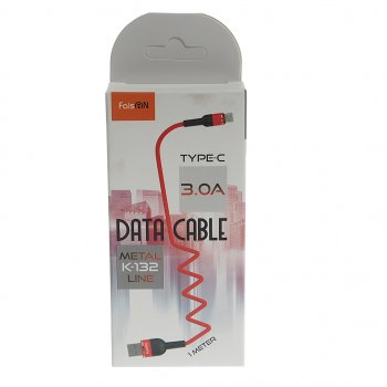 204 р. Кабель USB Type C 1м FAISON FAISON k-132 metal line red  с доставкой в г. Пермь. Увеличить фотографию 2