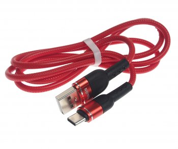 204 р. Кабель USB Type C 1м FAISON FAISON k-132 metal line red  с доставкой в г. Пермь. Увеличить фотографию 1