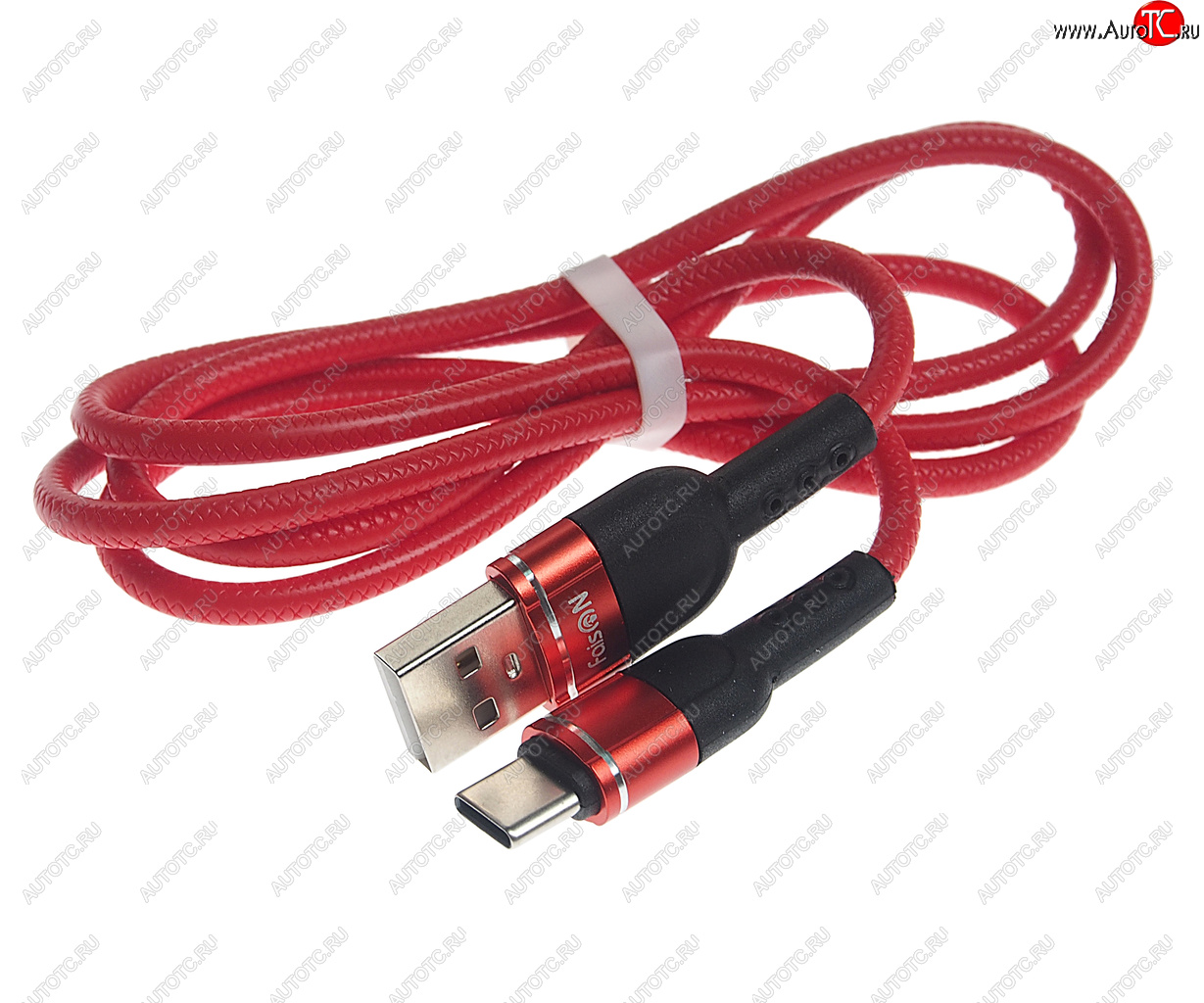 204 р. Кабель USB Type C 1м FAISON FAISON k-132 metal line red  с доставкой в г. Пермь