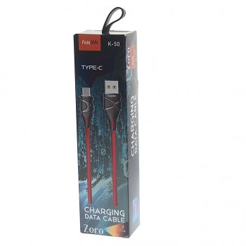 199 р. Кабель USB Type C 1м FAISON FAISON k-50 zero red  с доставкой в г. Пермь. Увеличить фотографию 2