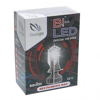 1 999 р. Лампа светодиодная 12V H4 P43t с линзой бокс (1шт.) CLEARLIGHT CLEARLIGHT kbm cl g3 н4 mini  с доставкой в г. Пермь. Увеличить фотографию 3