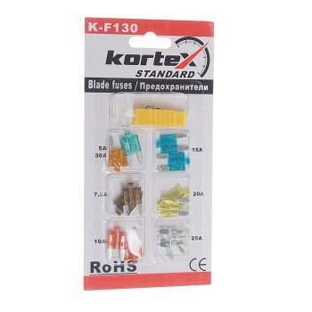 207 р. Предохранитель 5-30А флажковый MINI с индикатором LED комплект 12шт. KORTEX KORTEX kf130  с доставкой в г. Пермь. Увеличить фотографию 1
