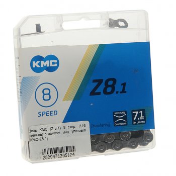 Цепь велосипедная 116 звеньев 12х332 8 скоростей KMC KMS kmc-z8.1