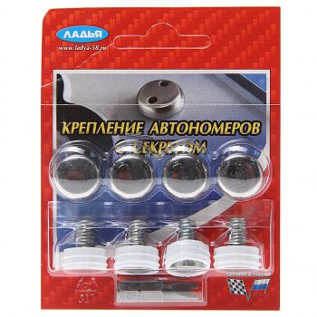 204 р. Винт знака номерного секретный с декоративными колпачками и ключом комплект 4шт. ЛАДЬЯ ЛАДЬЯ кн3(декор)  с доставкой в г. Пермь. Увеличить фотографию 1