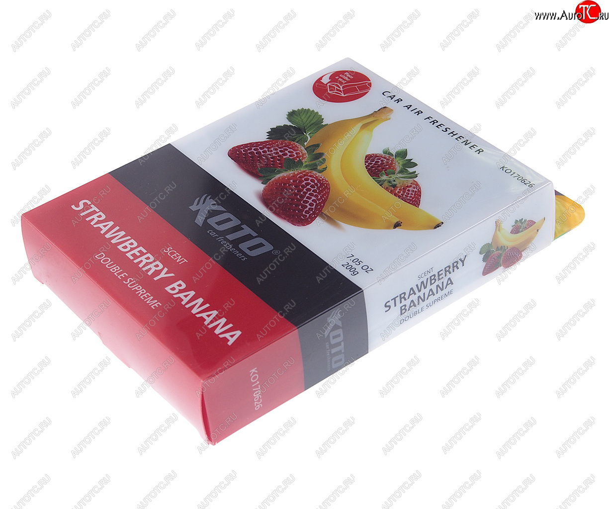 619 р. Ароматизатор под сиденье гелевый (Strawberry Banana) 180г Double supreme KOTO KOTO ko170626  с доставкой в г. Пермь