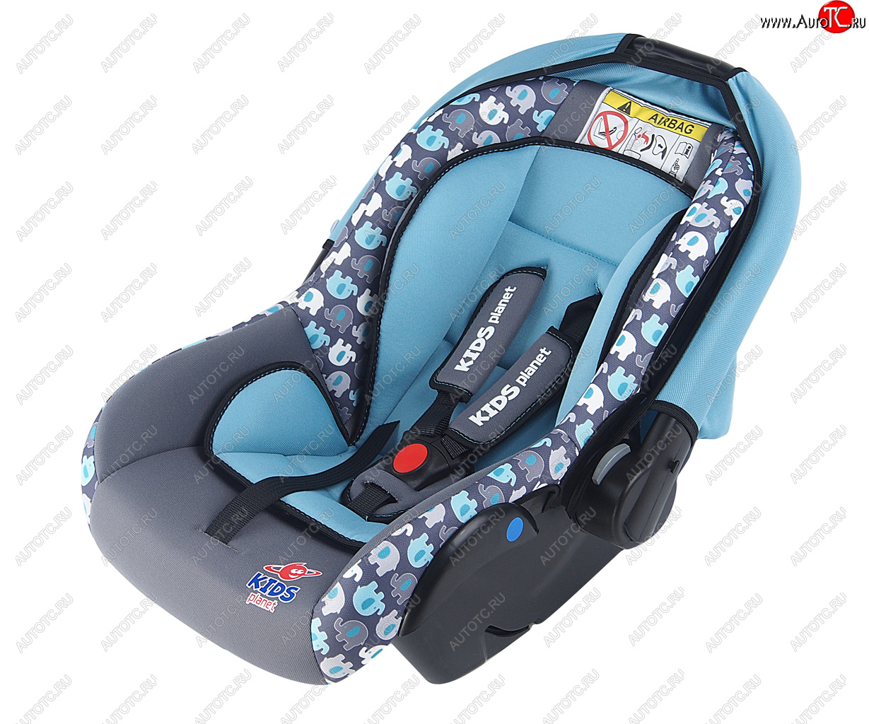 4 549 р. Автокресло детское 0-13кг (0+) 0-1.5лет лазурные слоны Luna SG321 KIDS PLANET SIGER kres2559  с доставкой в г. Пермь