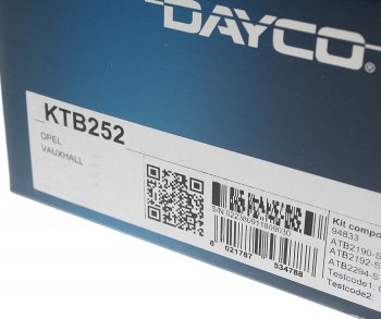10 749 р. Комплект ГРМ OPEL Astra F (1.41.6 16V),Vectra B (1.61.8 16V) DAYCO DAYCO ktb252  с доставкой в г. Пермь. Увеличить фотографию 5