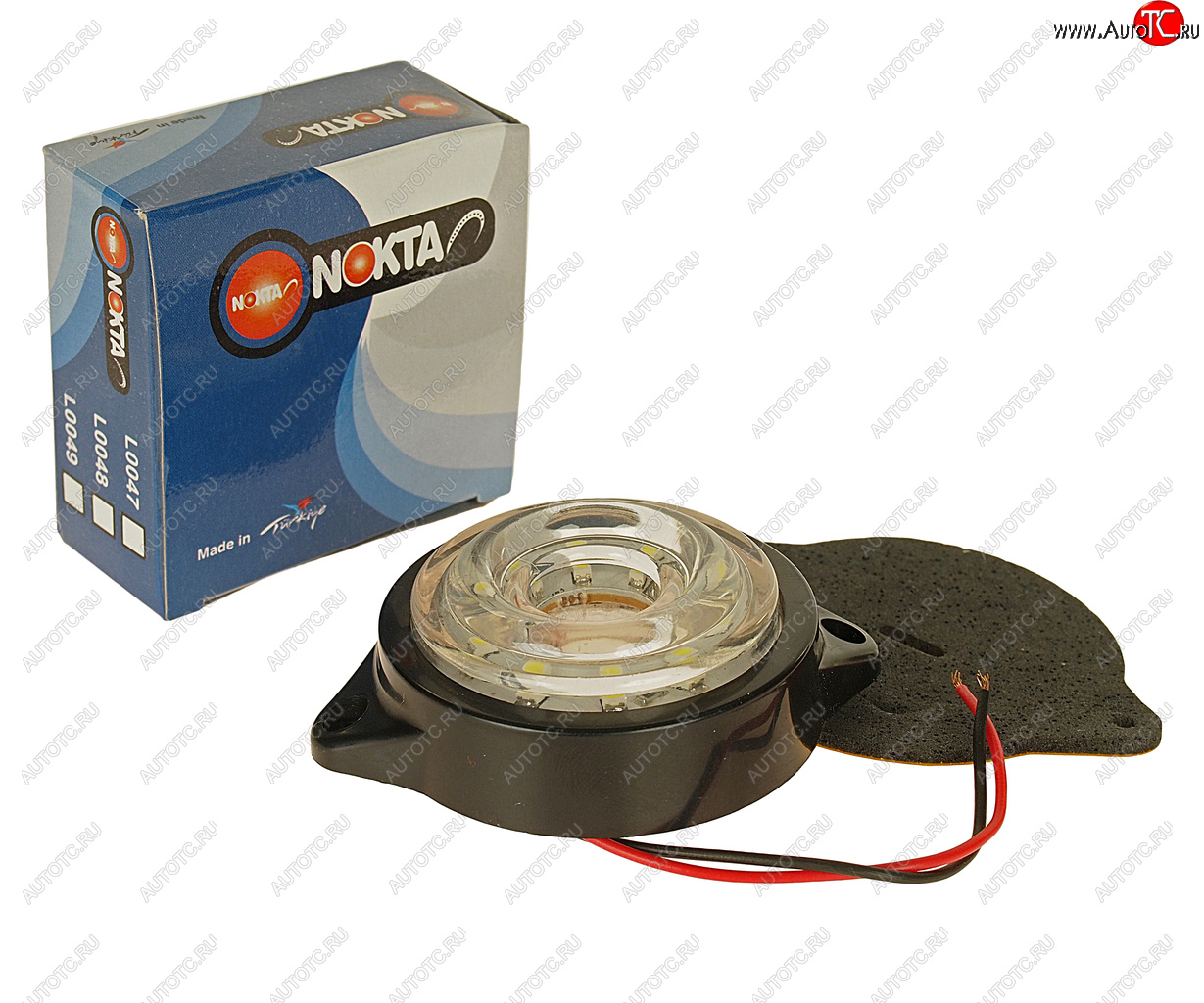 159 р. Фонарь габаритный LED 24V, круглый белый (d=55мм 10-светодиодов) NOKTA NOKTA l0049white  с доставкой в г. Пермь