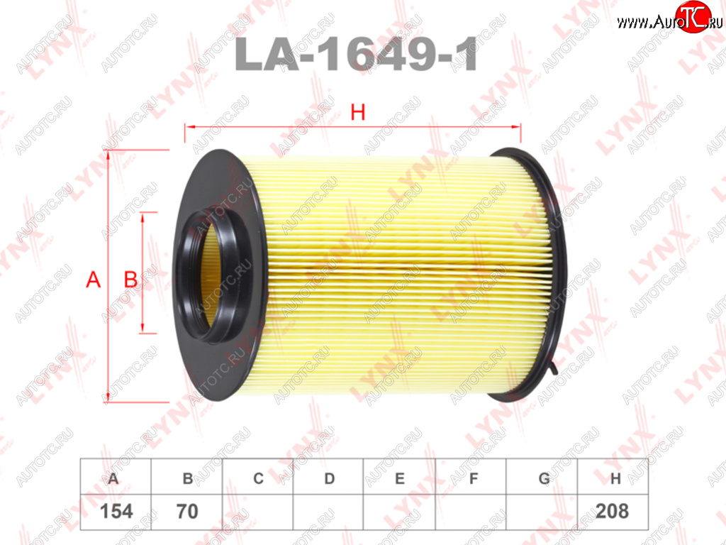 1 189 р. Фильтр воздушный FORD Focus 2,3,Kuga (08-) VOLVO S40 (07-) (круглый) LYNX LYNX la16491  с доставкой в г. Пермь