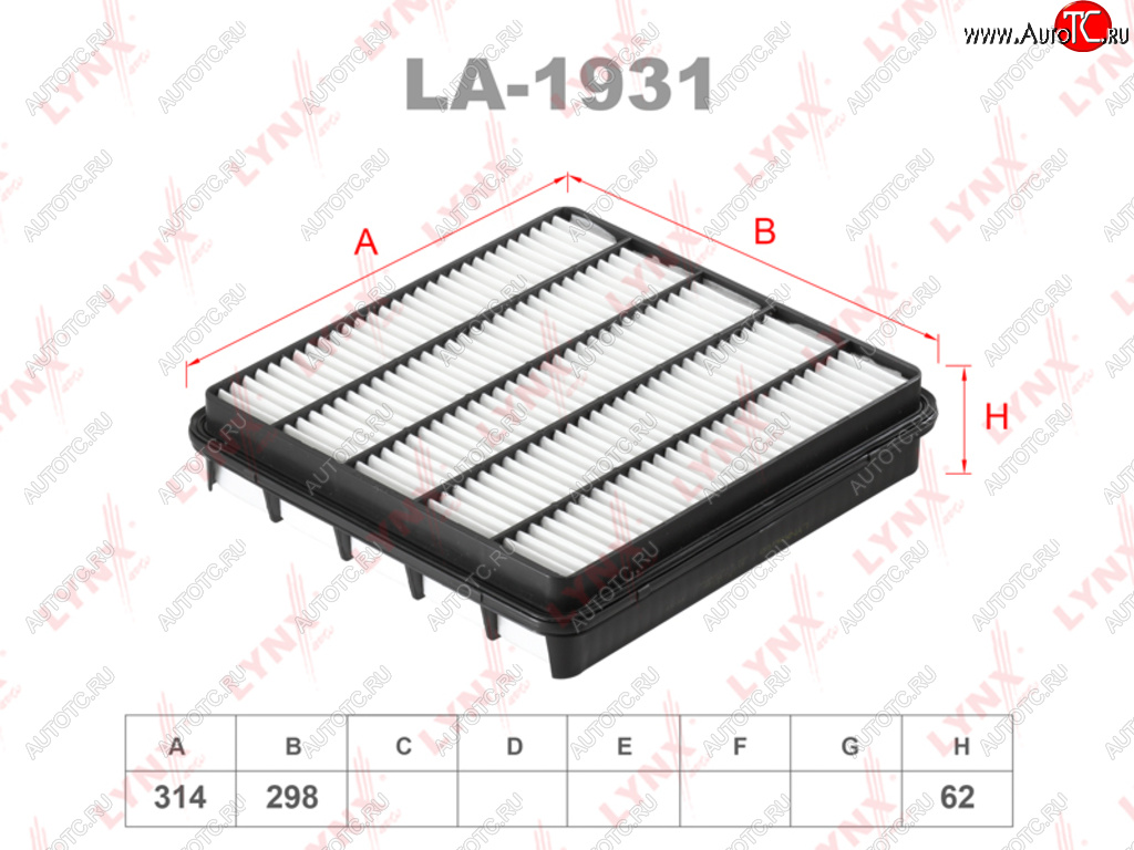 1 429 р. Фильтр воздушный TOYOTA Land Cruiser (08-) (4.5D) LYNX LYNX la1931  с доставкой в г. Пермь