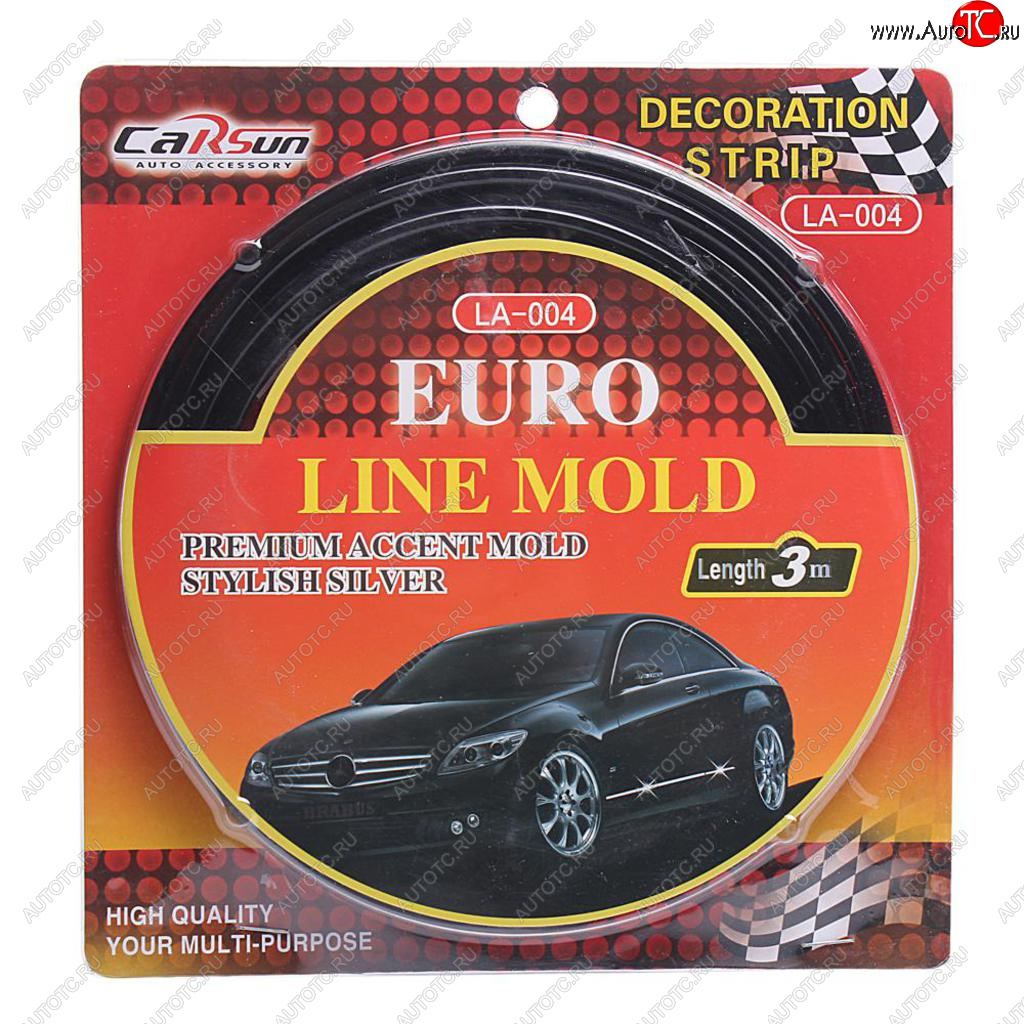 246 р. Молдинг самоклеющийся 8мм х3м черный (блистер) CARSUN CARSUN la-381 black  с доставкой в г. Пермь
