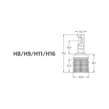 2 889 р. Лампа светодиодная 12V H11H16H8H9 PGJ19-2 бокс (2шт.) MTF MTF lan11k6  с доставкой в г. Пермь. Увеличить фотографию 4