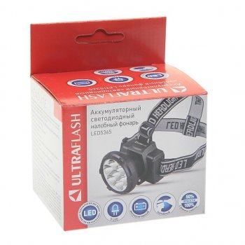 599 р. Фонарь налобный аккумуляторный ULTRAFLASH ULTRAFLASH led5365  с доставкой в г. Пермь. Увеличить фотографию 4