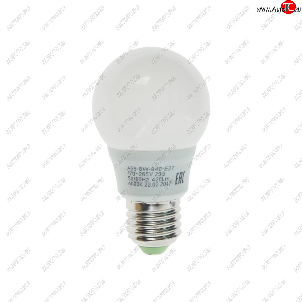 74 р. Лампа светодиодная E27 A55 6W (60W) 220V холодный ECO ЭРА ЭРА led-smd-a55-6w-840-e27  с доставкой в г. Пермь