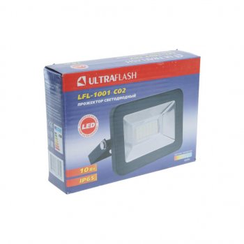 329 р. Светильник светодиодный 220V 10W 6500K черный ULTRAFLASH ULTRAFLASH lfl-1001 c02  с доставкой в г. Пермь. Увеличить фотографию 3