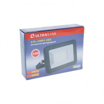 429 р. Светильник светодиодный 220V 20W 6500K черный ULTRAFLASH ULTRAFLASH lfl-2001 c02  с доставкой в г. Пермь. Увеличить фотографию 3