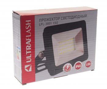 549 р. Светильник светодиодный 220V 30W 6500K черный ULTRAFLASH ULTRAFLASH lfl-3001 c02  с доставкой в г. Пермь. Увеличить фотографию 3
