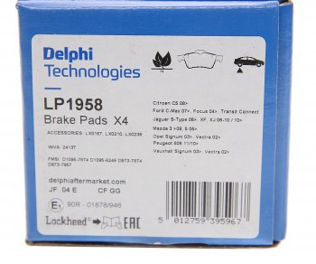 2 299 р. Колодки тормозные задние DELPHI Ford Kuga 1 (2008-2013)  с доставкой в г. Пермь. Увеличить фотографию 3
