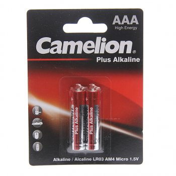 70 р. Батарейка AAA LR03 1.5V блистер 2шт. (цена за 1шт.) Alkaline Plus CAMELION CAMELION lr03-bp2  с доставкой в г. Пермь. Увеличить фотографию 3