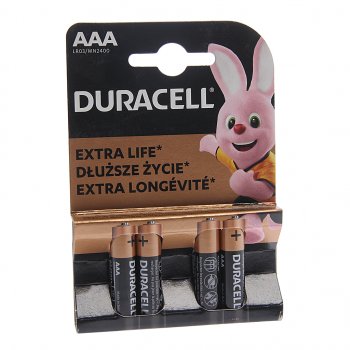 172 р. Батарейка AAA LR03 1.5V блистер 4шт. (цена за 1шт.) Alkaline Basic DURACELL DURACELL lr03n-4bl  с доставкой в г. Пермь. Увеличить фотографию 3