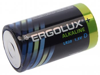 Батарейка D LR20 1.5V блистер 2шт. (цена за 1шт.) Alkaline ERGOLUX ERGOLUX lr20 bl-2