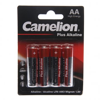 64 р. Батарейка AA LR6 1.5V блистер 4шт. (цена за 1шт.) Alkaline Plus CAMELION CAMELION lr6-bp4  с доставкой в г. Пермь. Увеличить фотографию 3