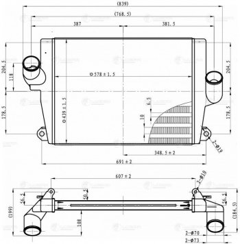 17 749 р. Охладитель ГАЗ-33104 наддувочного воздуха алюминиевый LUZAR LUZAR lric03104  с доставкой в г. Пермь. Увеличить фотографию 7