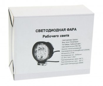 999 р. Фара рабочего света круглая 115х115x55мм 27Вт (9 светодиодов) LED LT LED TECHNOLOGY lt-1227rf  с доставкой в г. Пермь. Увеличить фотографию 4