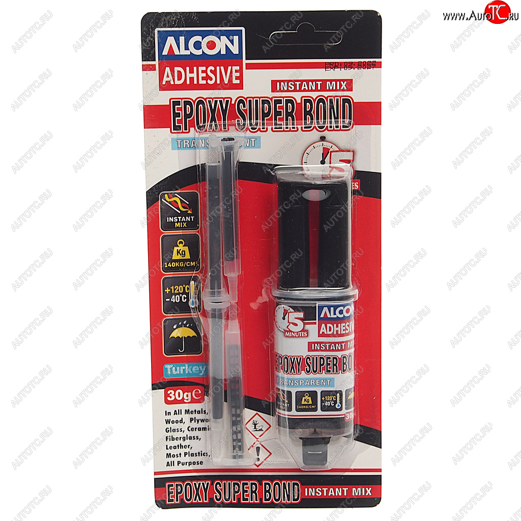 449 р. Клей эпоксидный двухкомпонентный прозрачный 30г шприц ALCON ALCON m-2313  с доставкой в г. Пермь