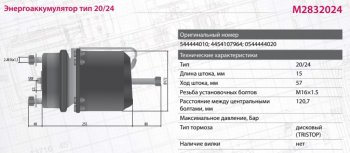 6 499 р. Энергоаккумулятор BPW SAF тип 2024 (дисковый тормоз) MARSHALL MARSHALL m2832024  с доставкой в г. Пермь. Увеличить фотографию 7