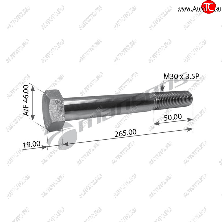 1 029 р. Болт BPW рессоры (M30x3.5x265) MANSONS MANSONS m30265  с доставкой в г. Пермь