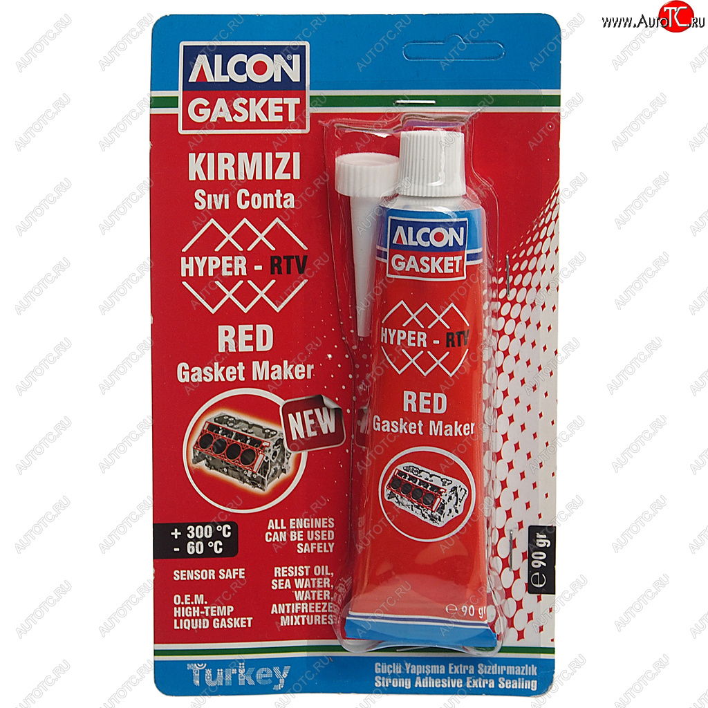 102 р. Герметик прокладка красный термостойкий 90мл ALCON ALCON m-3303 ALCON m-3303  с доставкой в г. Пермь