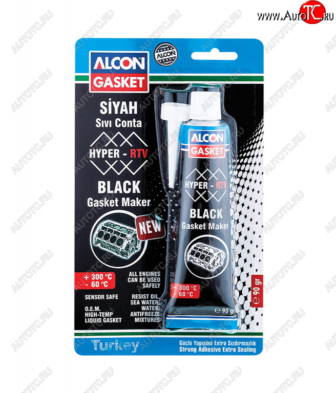 102 р. Герметик прокладка черный термостойкий 90мл ALCON ALCON m-3304 ALCON m-3304  с доставкой в г. Пермь